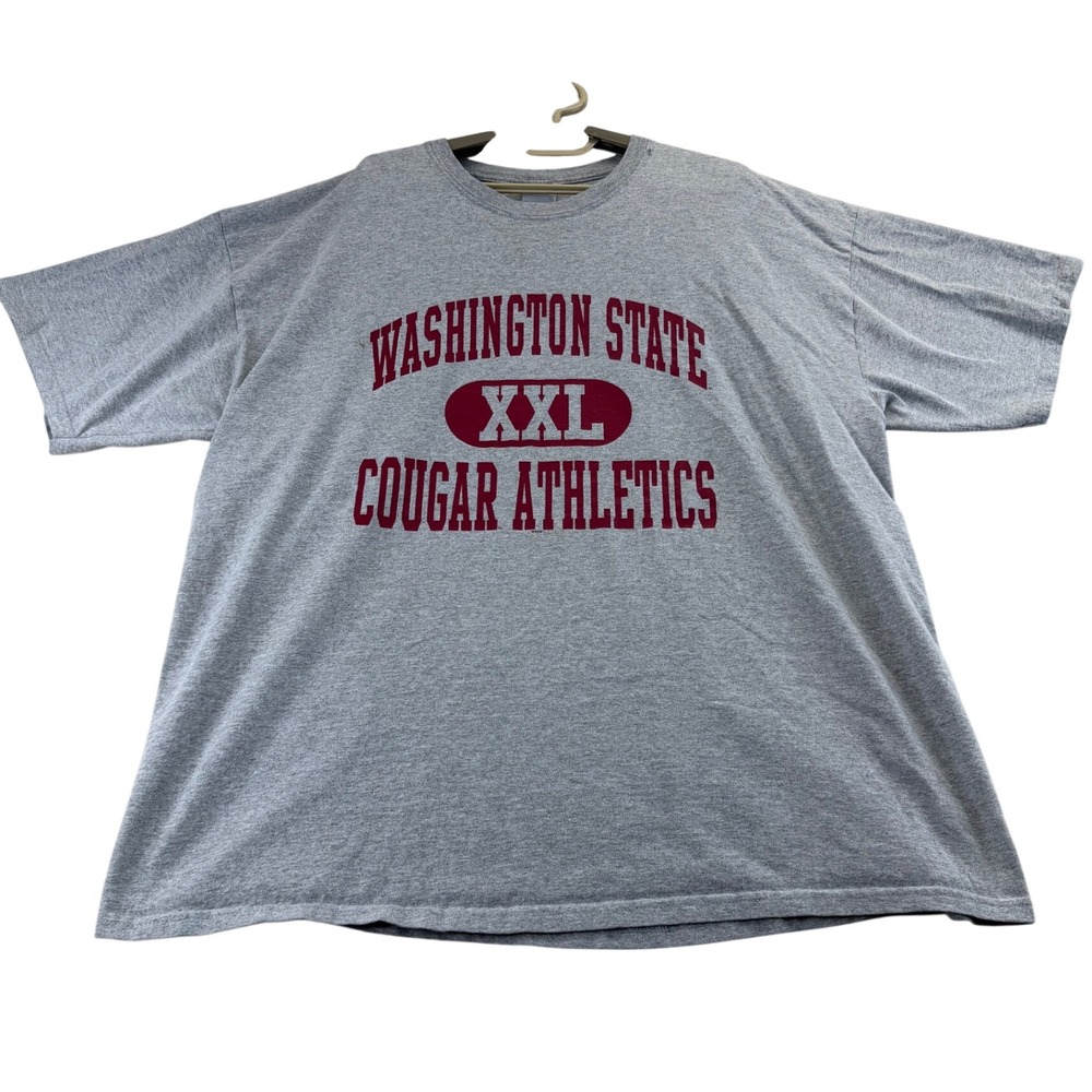 Gildan T-Shirt Mens 2XL Gray Washington State Cougar Athletics Graphic Sport Tee